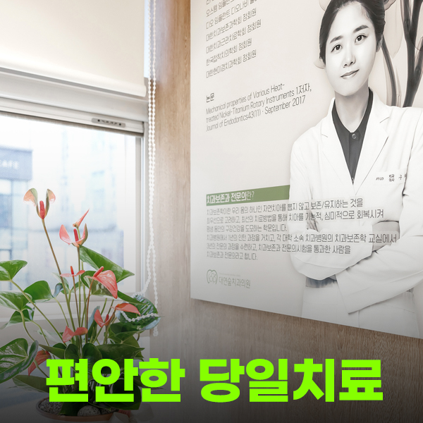 하루만에 가능한 충치치료